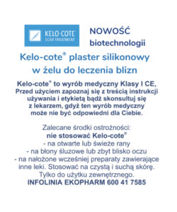 Kelo-cote® Nowoczesny plaster silikonowy w ¿elu do leczenia bliz